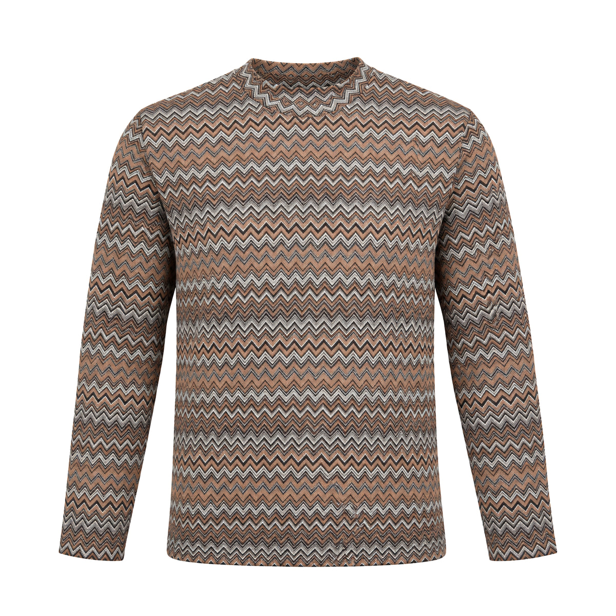 OBA Aura Wave Oversized Tee Long sleeves Mocha Waves — voorzijde