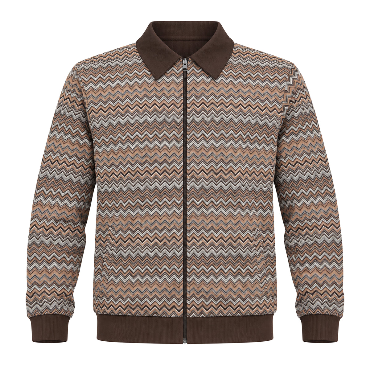 OBA Aura Wave Reversible Jacket Mocha Waves — voorzijde